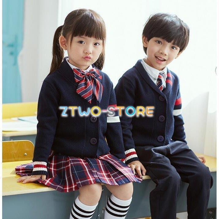 セットアップ ダンス衣装フレア秋冬子供イギリス風ニットジャケット/セーター/幼稚園服/団体服/4点セット/フォーマル /男の子女の子ジュニア|Ztwo店