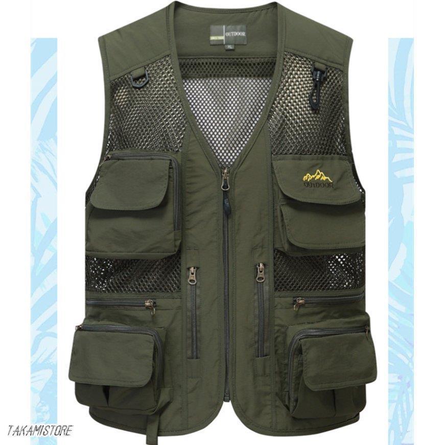 ベスト お釣りベスト メンズ 春 夏 秋 多機能ベスト メッシュベスト アウトドア 作業服 カメラマン 登山 ミリタリー 撮影用