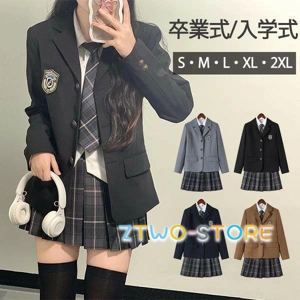 卒業式スーツ 女の子 入学式 子供服 5点セット ゆったりサイズ フォーマルスーツ 中学生 高校生 制服 学生服 チェック 通学 女児 ジュニアスーツ 子供スーツ 小学生 卒業式服 お受験 発表会 ブラック ネイビー グレー キャメル｜Ztwo店