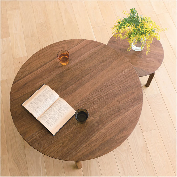 【マラソン期間中ポイント5倍】【代引き不可】LISCIO Circle Low Table 084 リッショサークルローテーブル 無垢 丸ローテーブル 日本製 ナチュラル ダイニング 木目 オーク ウォールナット チェリー