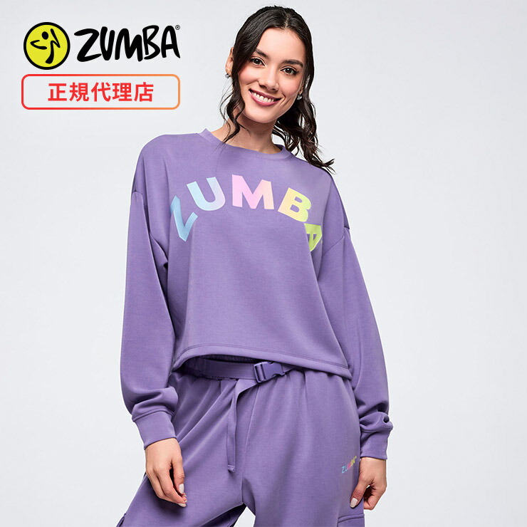ZUMBA ズンバ 正規品 ウェア レディース トップス 長袖 クロップ丈 オーバーサイズ ロゴ エクササイズ フィットネス ジム スポーツ ダンス ヨガ ウェア ズンバウェア パープル PASTEL 7,454円