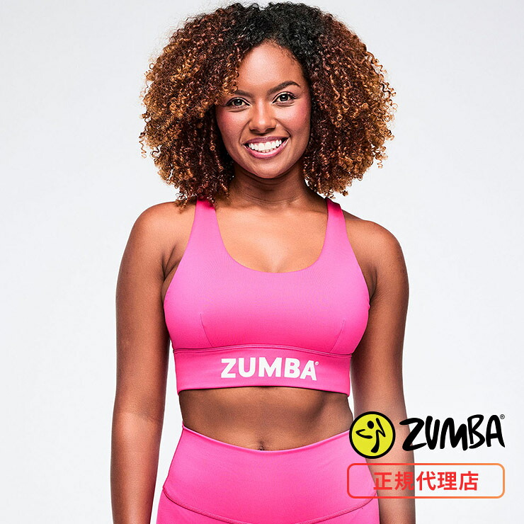 ZUMBA ズンバ 正規品 ウェア レディースブラ ブラトップ ロゴ バックオープン トップス エクササイズ フィットネス ジム スポーツ ダンス ヨガ ウェア ズンバウェア ピンク Capsule｜ZUMBA公式 by LA BODY