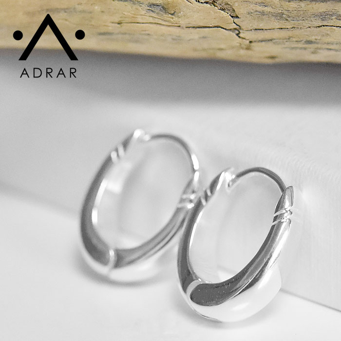 【待望の最新作】≪ADRAR≫ アドラル オーバル ライン パターン シルバー スモール フープ ピアス ネイティブジュエリー OVAL HOOP EARRINGS LINE (Silver) レディース ギフト ラッピング|ZUTTOHOLIC