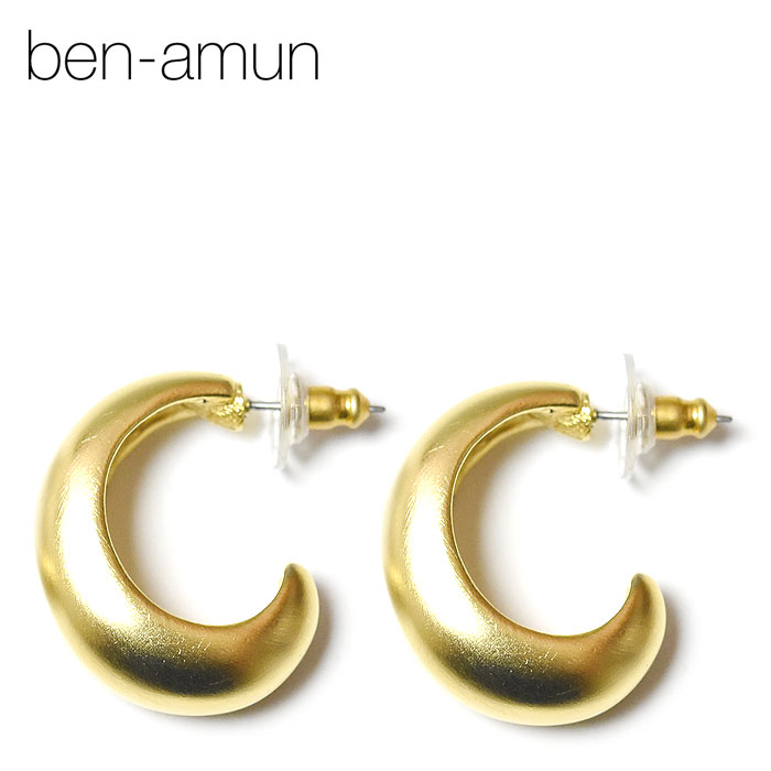 【STORY Oggi CLASSY GLOW LEE 雑誌掲載】【待望の最新作】≪BEN-AMUN≫ ベンアムン ぷっくり オーバル 幅広 フープ ピアス ゴールドコーティング仕上げ (Gold) レディース ギフト ラッピング