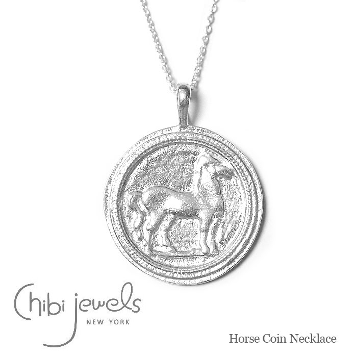 【Oggi LEE 雑誌掲載】【再入荷】≪chibi jewels≫ チビジュエルズ 馬 ウマ ホース ヴィンテージ コインネックレス ネックレス シルバー 馬モチーフ 午年 SV925 Necklace (Silver)