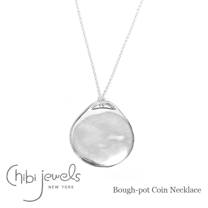 【CLASSY Oggi 雑誌掲載】【再入荷】≪chibi jewels≫ チビジュエルズ プレート ラウンド コインネックレス メダル ネックレス シルバー SV925 Bough-pot Coin Necklace (Silver)|ZUTTOHOLIC