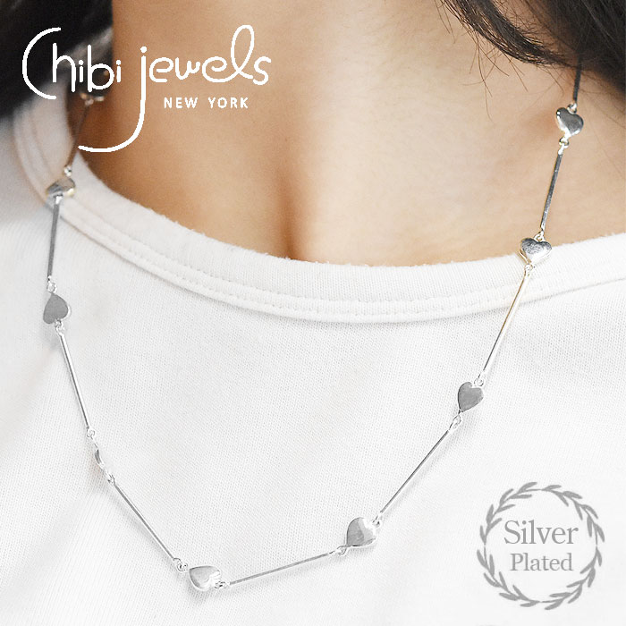 【待望の最新作】≪chibi jewels≫ チビジュエルズ ハート モチーフ バー シルバー仕上げ Heart Bar Necklace (Silver) レディース ギフト ラッピング｜ZUTTOHOLIC 14,775円