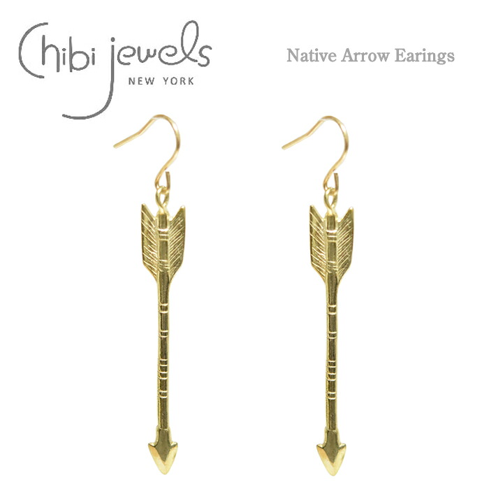 ≪chibi jewels≫ チビジュエルズ ネイティブ アロー モチーフ ピアス Native Arrow Earring (Gold) レディース ギフト ラッピング