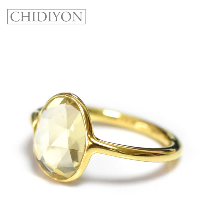 【再入荷】≪CHIDIYON≫ チディヨン 天然石 カッティング オーバル シトリン 黄水晶 ゴールド リング パワーストーン 鉱物女子 鉱石 Gemstone Ring (Citrine) レディース ギフト ラッピング