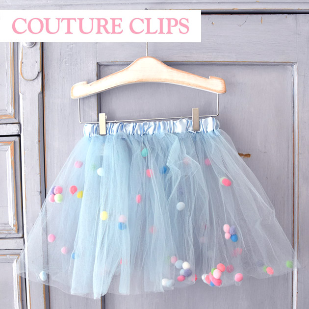【楽天市場】≪COUTURE CLIPS≫ クチュール クリップス ポンポン チュチュ スカート 水色 ブルー チュール バレエ ダンス 衣装