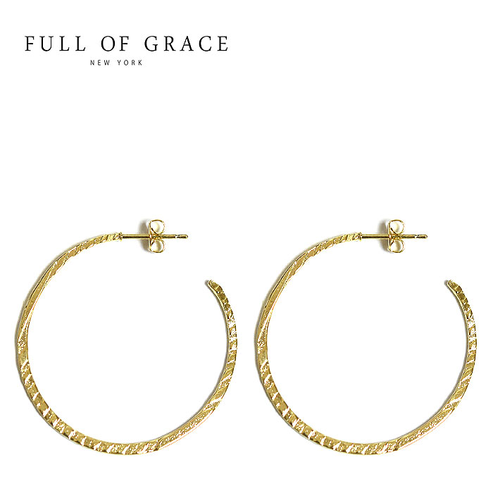 ≪FULL OF GRACE≫ フルオブグレイス ゼブラ しまうま 型押し ゴールド フープ ピアス 動物 アニマル シマウマ 馬モチーフ 午年 Hoop Earrings (Gold) レディース ギフト ラッピング