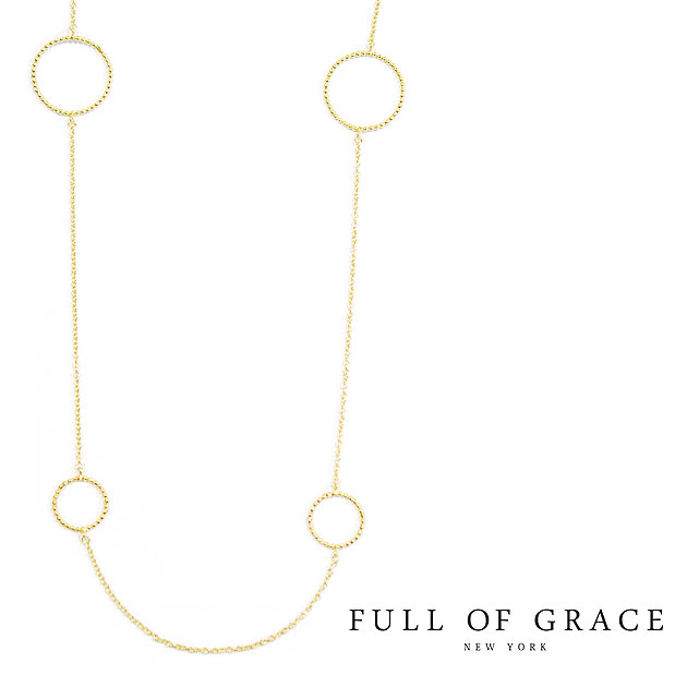 【GINGER 雑誌掲載】≪FULL OF GRACE≫ フルオブグレイス サークル チャーム ロング ネックレス Circle Charm Long Necklace (Gold) レディース ギフト ラッピング