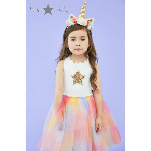 激安の 2歳 Petite Hailey プチ ヘイリーホワイト レインボー 星 スター ゴールド チュチュ ノースリーブ ワンピース Sparkle Tutu Dressキッズ 女の子w 半額品 Gonzaga Mg Gov Br