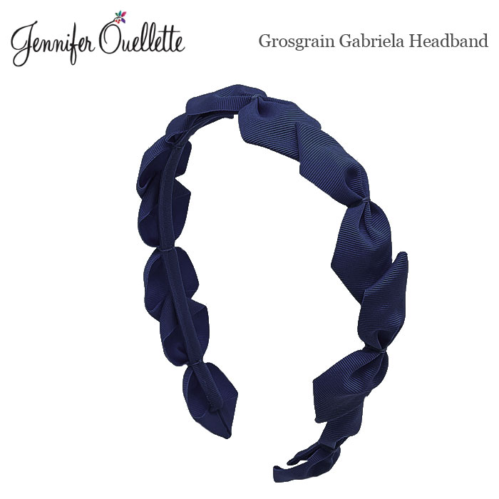 【再入荷】≪Jennifer Ouellette≫ ジェニファーオーレット ネイビー 紺 小ぶり リボン カチューシャ ヘアバンド ヘッドドレス Grosgrain Gabriela Headband (Navy) レディース ギフト ラッピング