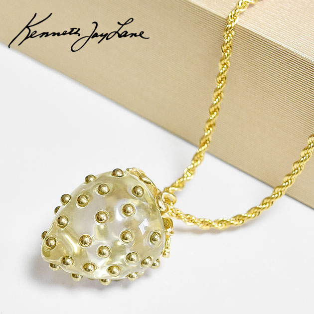 【再入荷】≪Kenneth Jay Lane≫ ケネス ジェイ レーン ストロベリー 透明 クリア イチゴ ヴィンテージ ボリューム チェーン ロング ネックレス ゴールド Strawberry Necklace (Gold) レディース ギフト ラッピング｜ZUTTOHOLIC 21,119円