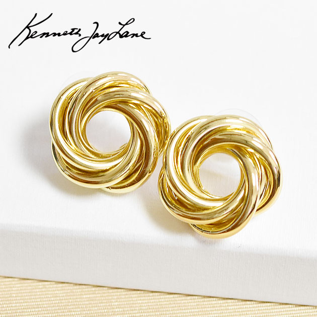 【VERY CLASSY 雑誌掲載】【再入荷】≪Kenneth Jay Lane≫ ケネス ジェイ レーン ツイスト リング フラワー 花 スタッズ ピアス ゴールド 渦巻き Swiri Love Knot Post Earrings (Gold) レディース ギフト ラッピング 7,213円