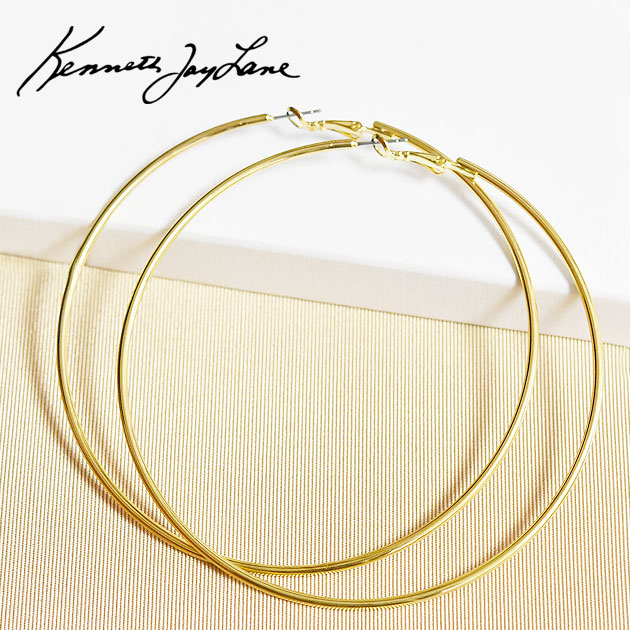 【VERY GISELe LEE 雑誌掲載】【再入荷】≪Kenneth Jay Lane≫ ケネス ジェイ レーン ラージサイズ ビッグ フープピアス ゴールド Large Gold Hoop Pierced Earrings (Gold) レディース ギフト ラッピング