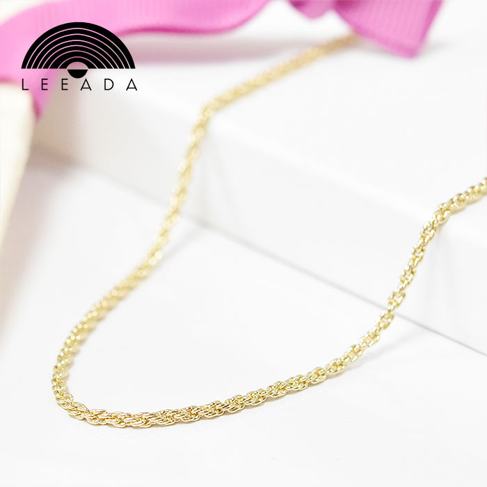 ≪LEEADA≫ リーダ 華奢 スクリュー ねじれ チェーン ネックレス 14金仕上げ ゴールド Morro Chain Necklace (Gold) レディース ギフト ラッピング
