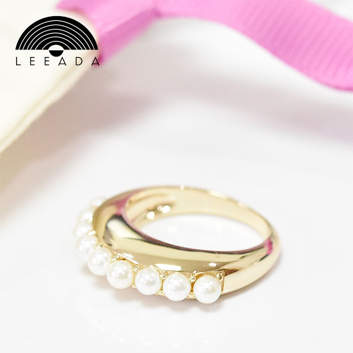 ≪LEEADA≫ リーダ 真珠 パール 小粒 リング 14金仕上げ ゴールド Pearl Ring (Gold) レディース ギフト ラッピング｜ZUTTOHOLIC