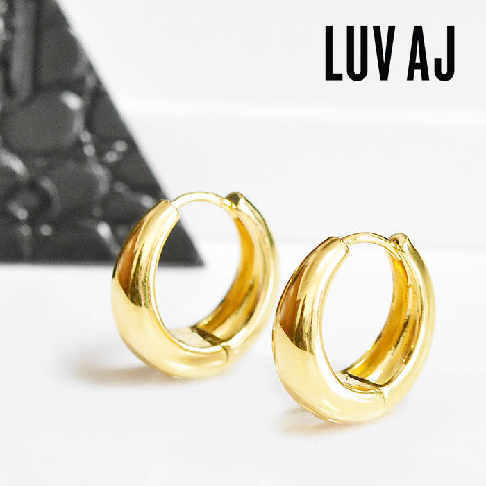 【再入荷】≪LUV AJ≫ ラブエージェイ サークル 幅広 中折れ フープ ピアス ゴールド The MARBELLA Huggies Earrings (Gold) レディース ギフト ラッピング