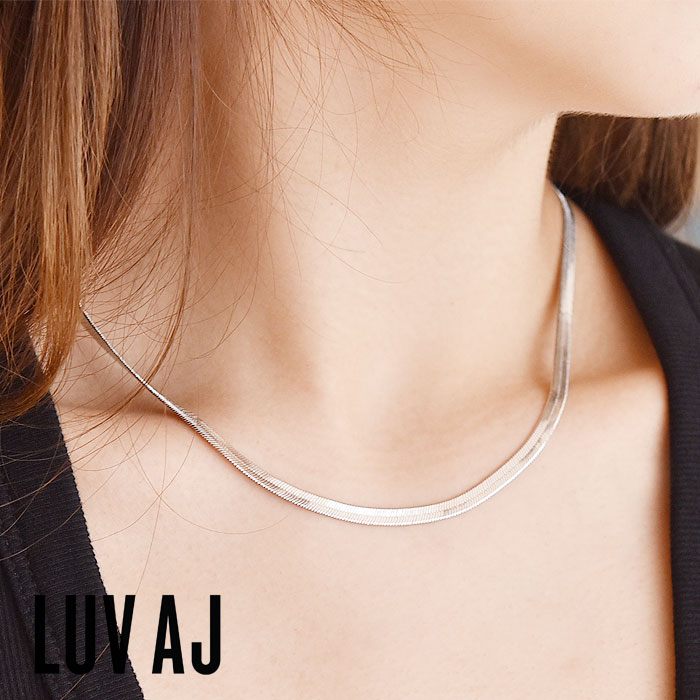 【待望の最新作】≪LUV AJ≫ ラブエージェイ 幅広 スネークチェーン ネックレス ゴールド The Classique Herringbone Chain Necklace (Gold) レディース ギフト ラッピング
