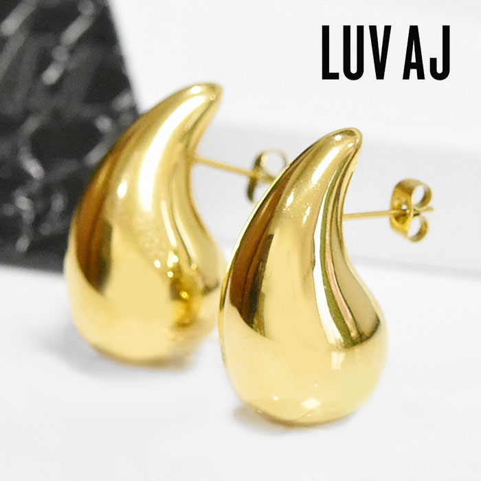 【CLASSY VERY Oggi LEE 雑誌掲載】【再入荷】≪LUV AJ≫ ラブエージェイ ぷっくり ティアドロップ ボリューム スタッズ ピアス ゴールド The Gla Earrings (Gold) レディース ギフト ラッピング