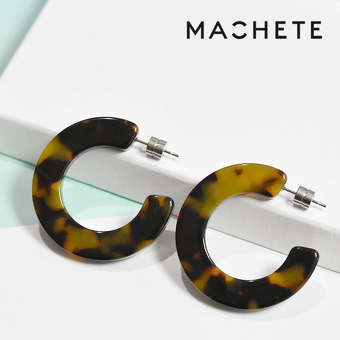 【STORY CLASSY 雑誌掲載】【再入荷】≪MACHETE≫ マシェット べっ甲 ブラウン ボリューム フープ ピアス Lサイズ (Classic Tortoise) レディース ギフト ラッピング
