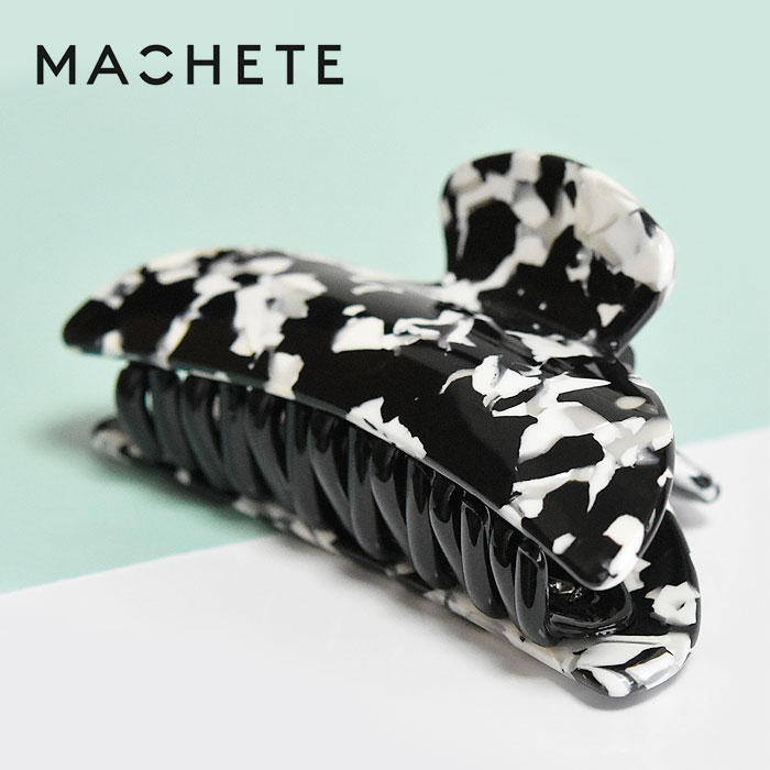 【待望の最新作】≪MACHETE≫ マシェット ホワイト 白黒 ブラック 総柄 ヘアクリップ バナナクリップ バンス クリップ 髪留め まとめ髪 ヘアアクセサリー Midi Heirloom Claw (Noir) レディース ギフト｜ZUTTOHOLIC