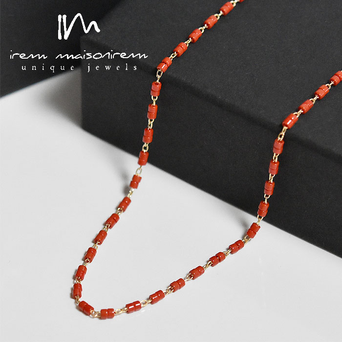 【待望の最新作】≪maison irem≫ メゾン アイレム 小粒 ビーズ 赤 レッド ネックレス ゴールド Beat it Necklace (Red) レディース ギフト ラッピング|ZUTTOHOLIC