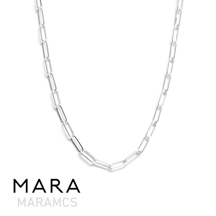 【再入荷】≪MARAMCS≫ マラムクス 長方形 楕円 レクタングル チェーン シルバー ネックレス ロング ブランドポーチ付き SV925 Rectangle Chain Necklace (Silver) レディース