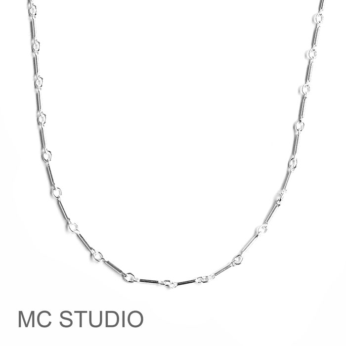 【待望の最新作】≪MC STUDIO≫ エムシースタジオ 約41cm バー リンク デザイン チェーン シルバー ネックレス SV925 Bar Link Chain Necklace (Silver) レディース ギフト ラッピング|ZUTTOHOLIC