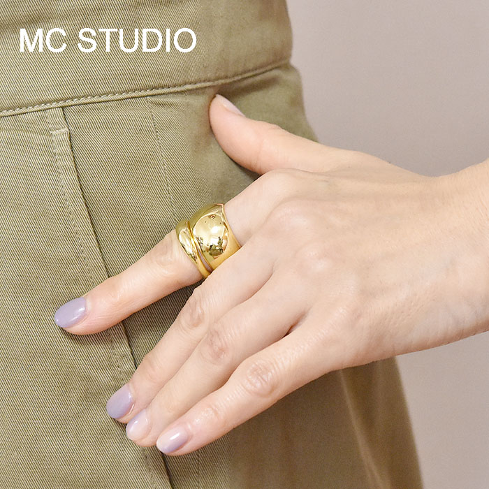 【国内即発】≪MC STUDIO≫ ゴールド ボリューム ダブル リング 楽天市場】【STORY CLASSY LEE GISELe Oggi 雑誌掲載】【再入荷