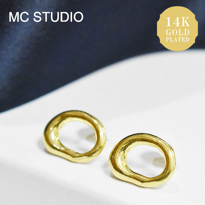 【GLOW 雑誌掲載】【待望の最新作】≪MC STUDIO≫ エムシースタジオ サークル オーバル ピアス ゴールド Earrings (Gold) レディース ギフト ラッピング