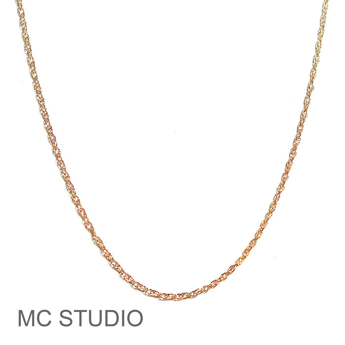 ≪MC STUDIO≫ エムシースタジオ 約41cm ロール サークル 丸 チェーン ローズゴールド ネックレス 華奢 極細 ピンクゴールド Roll Chain Necklace (Rose Gold) レディース
