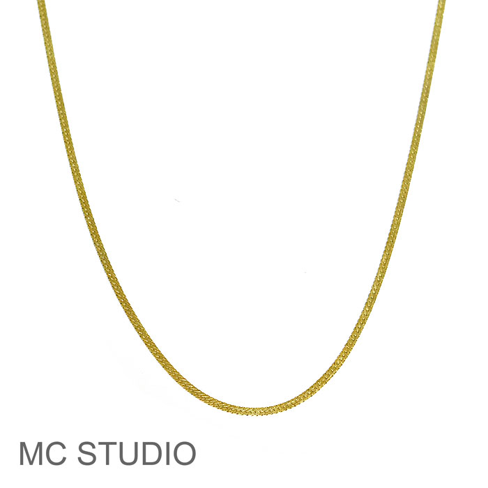 【待望の最新作】≪MC STUDIO≫ エムシースタジオ 約41cm 平面 スネーク チェーン ゴールド ネックレス Thick Snake Chain Necklace (Gold) レディース ギフト ラッピング
