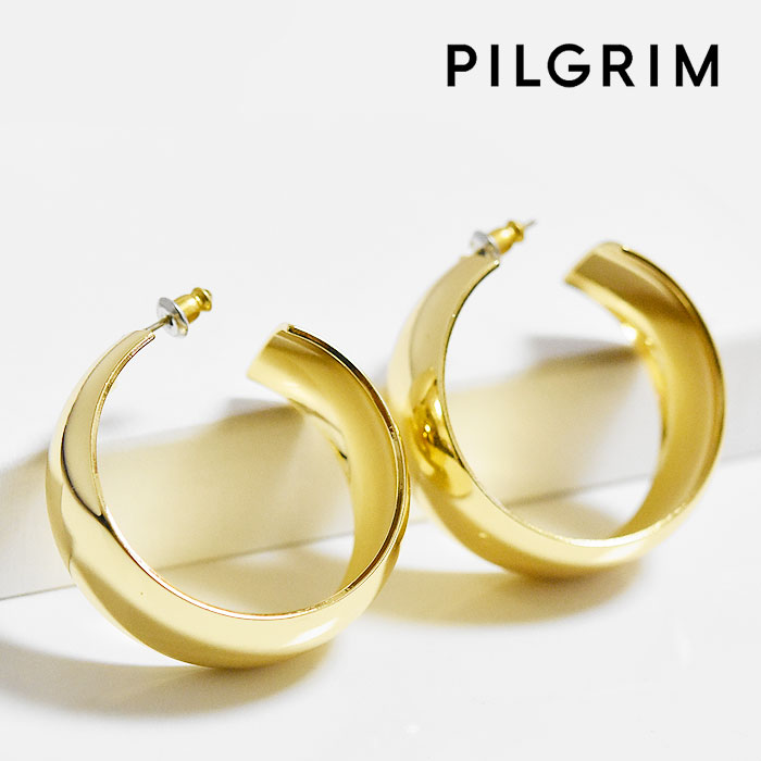 【野呂佳代さん着用】【STORY 雑誌掲載】【再入荷】≪PILGRIM≫ ピルグリム 幅広 フープ ピアス ボリューム ゴールド NAIA Mega Chunky Hoops (Gold) レディース ギフト ラッピング