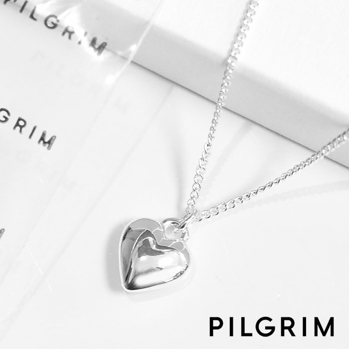 ≪PILGRIM≫ぷっくり小さめ ハートロング ネックレス シルバー ≪PILGRIM≫ぷっくり小さめ ハートロング ネックレス シルバー