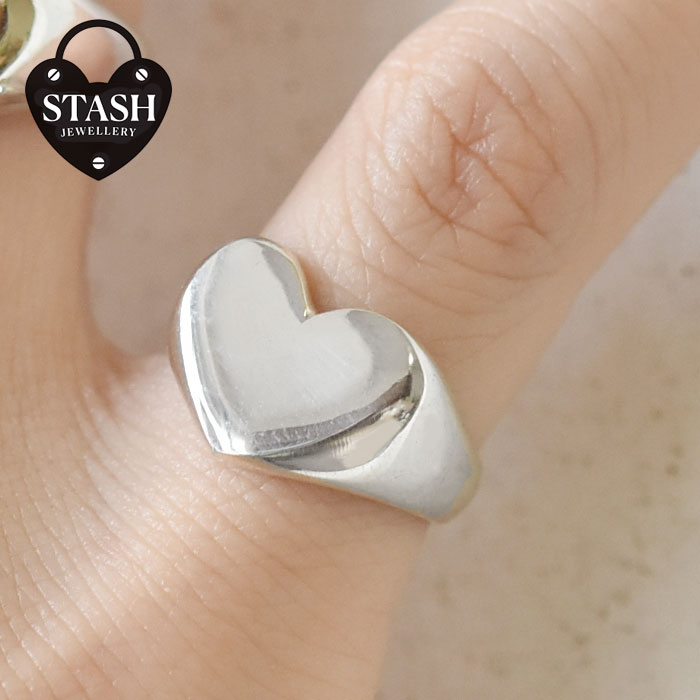【待望の最新作】≪STASH JEWELLERY≫ スタッシュジュエリー ハート ぷっくり 小指 シルバー ピンキー リング SV925 Sucker for LOVE RING (Silver) レディース ギフト ラッピング|ZUTTOHOLIC