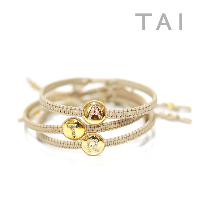 Zuttoholic Tai Thailand Cz Cubic Zirconia Initials Code Bracelet Tai Thailand Cz Cubic Zirconia Initials Code Bracelet Initial Cord Gold