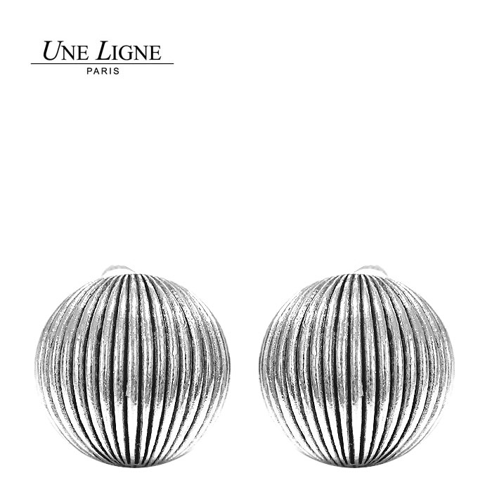【GISELe CLASSY STORY 雑誌掲載】【再入荷】≪Une Ligne≫ ユヌリーニュ ライン 半球体 ボール ラウンド イヤークリップ イヤリング シルバー ヴィンテージ Vintage Earrings (Silver) レディース ギフト ラッピング