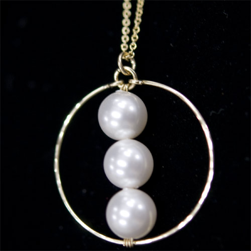 zuttoholic originalzuttohorikkuorijinaru珍珠珍珠3粒长黄金项链