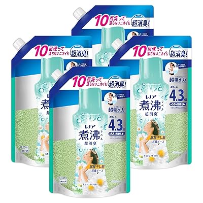 煮沸レベル消臭 抗菌ビーズ 部屋干し 花とおひさまの香り 詰め替え 1,810mL×4袋 [大容量] [ケー