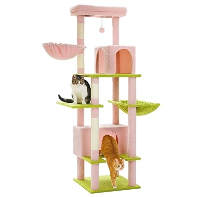キャットタワー 多頭飼い 大型猫用 スリム 大型 爪研ぎ 麻紐 ハンモック 据え置き 省スペー|ZZAP