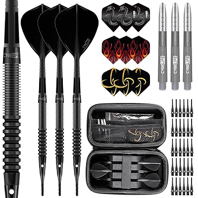 専門的ウォルフラムアロイソフトチップダーツセット,18 g、取り入れる飛行機移動3つとシャフ