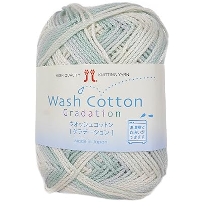 ウォッシュコットン グラデーション 梳毛糸 並太 col.301 水色 系 40g 約102m 10玉書き割り 2333