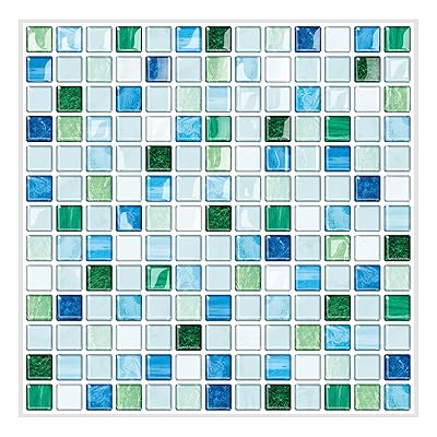 【売れ筋】 タイルシール 防水 耐熱 キッチン 洗面所 トイレ DIY 家具やアイテムの装飾 タイルシート 壁紙シール 3D リメイクシート (25x25cm, 10枚, モザイク・グレー) 全16色 全8サイズ｜ZZAP