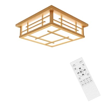 LED シーリングライト 和風 和室 4~6畳 天然木製 リモコン付き ledペンダントライト 30W 無段階調光調色 常夜灯モード タイマー機能 メモリ機能 上下発光 引掛対応 天井照明器 全2色 全5サイズ｜ZZAP