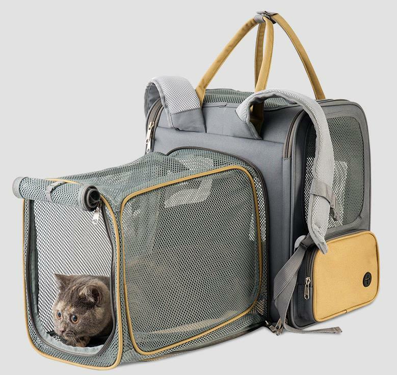 22新型 ペットキャリーバッグ 猫 キャリー リュック拡張 最新作の