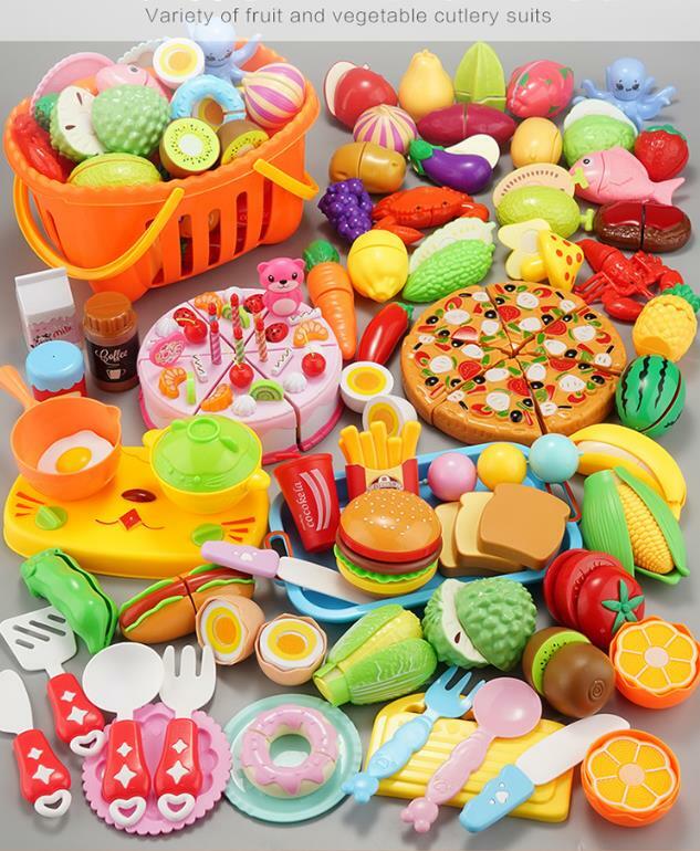 超安い 誕生日 祝い プレゼント リアル キッチン おもちゃ 親子遊び おままごと 二人遊びセット 切れる 野菜 果物 包丁 33点セット+ピザ2点セット+ケーキ37点セット