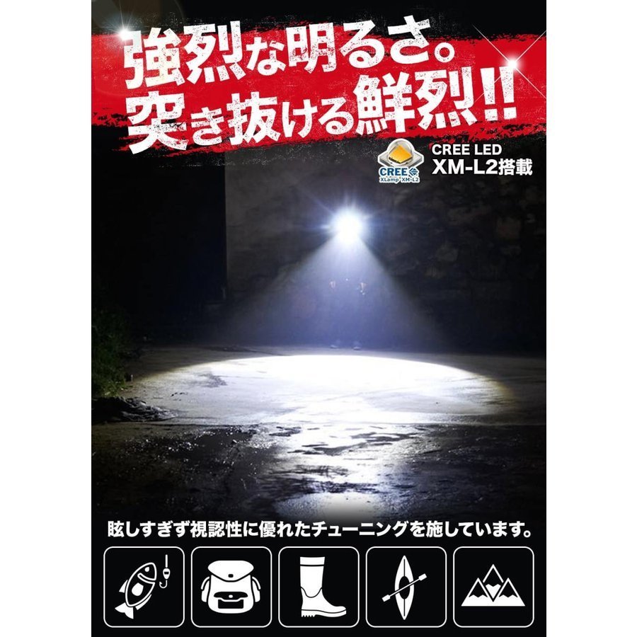 正規販売店】 ヘッドライト 充電式 超強力 LED ヘッドランプ 釣り 登山 最強ルーメン